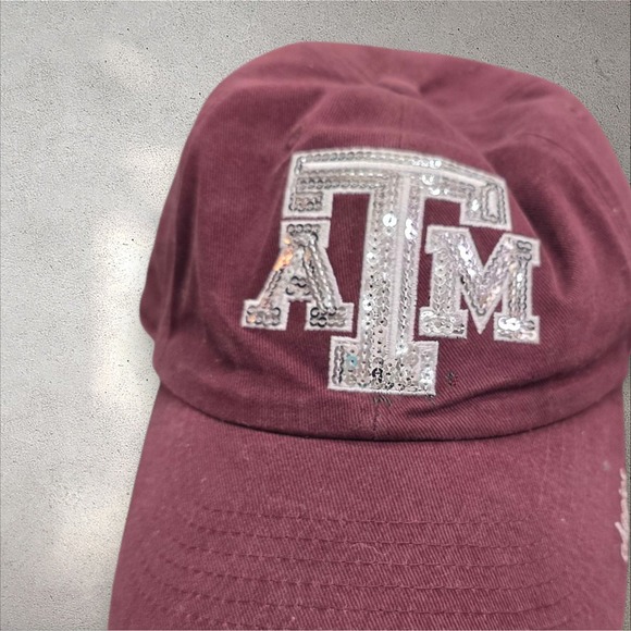 Accessories - Texas A&M Aggies Hat Cap Strap Back 47 Brand Maroon Sequin Logo Womens Adj